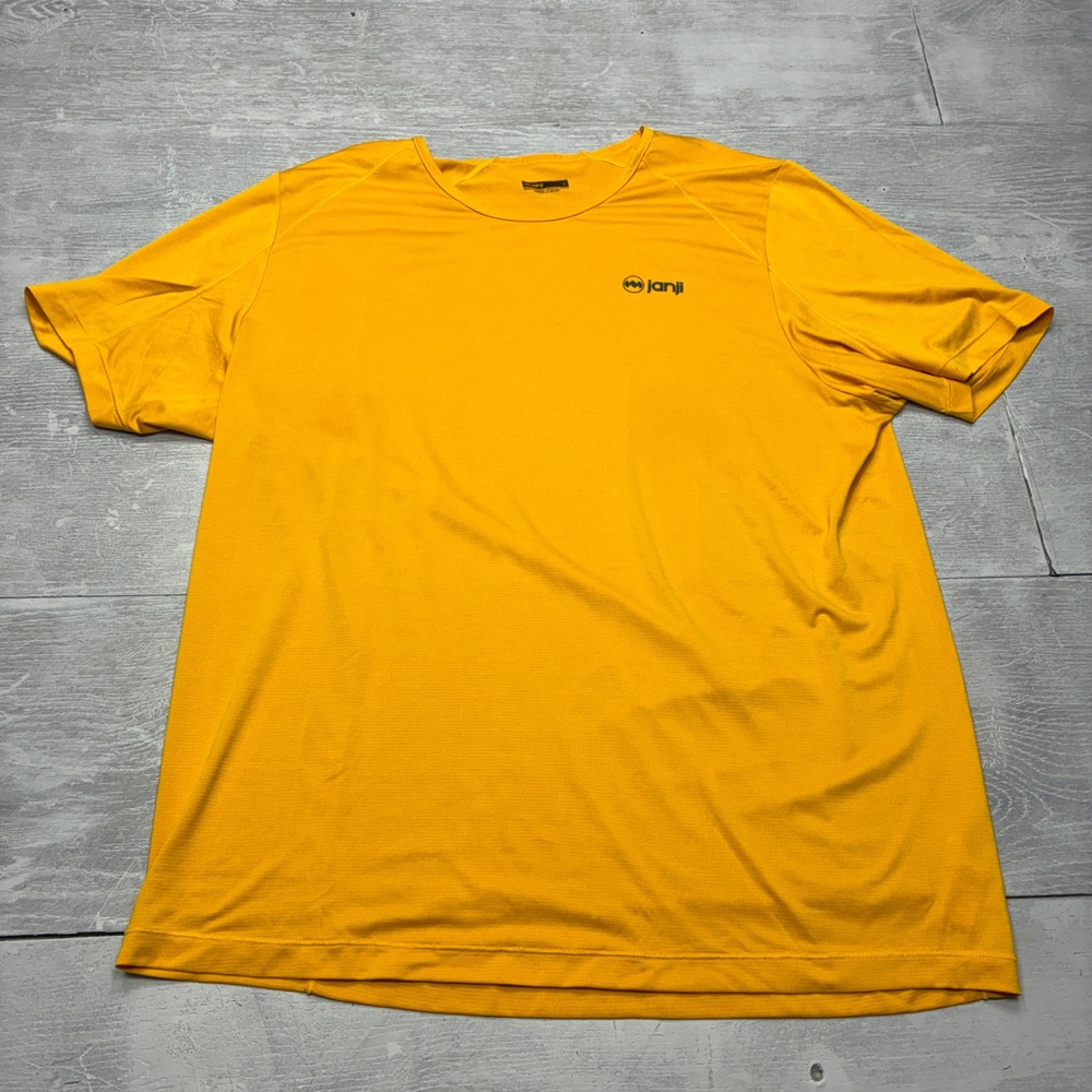 Janji Run Everywhere Tee Mens Large Yellow Recycled Polyester Running Shirt L